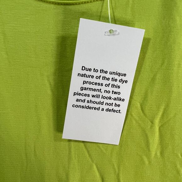 LOGO by Lori Goldstein Regular Ravon 230 Dress with Tie-Dye Hem Wild Lime Small - Picture 4 of 12